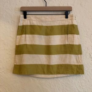 J.Crew striped cotton/linen skirt size 4